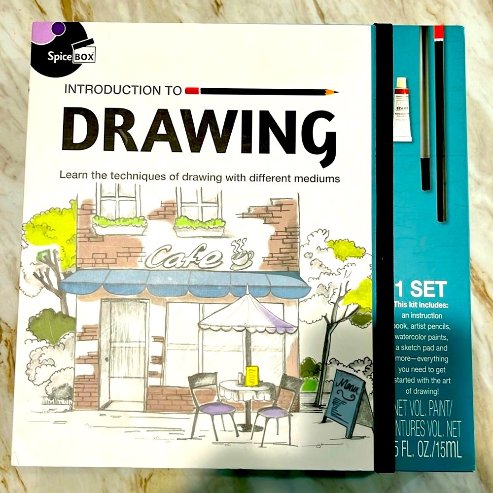 Spicebox Introduction to Drawing Techniques of Drawing w/ Different Mediums Kit